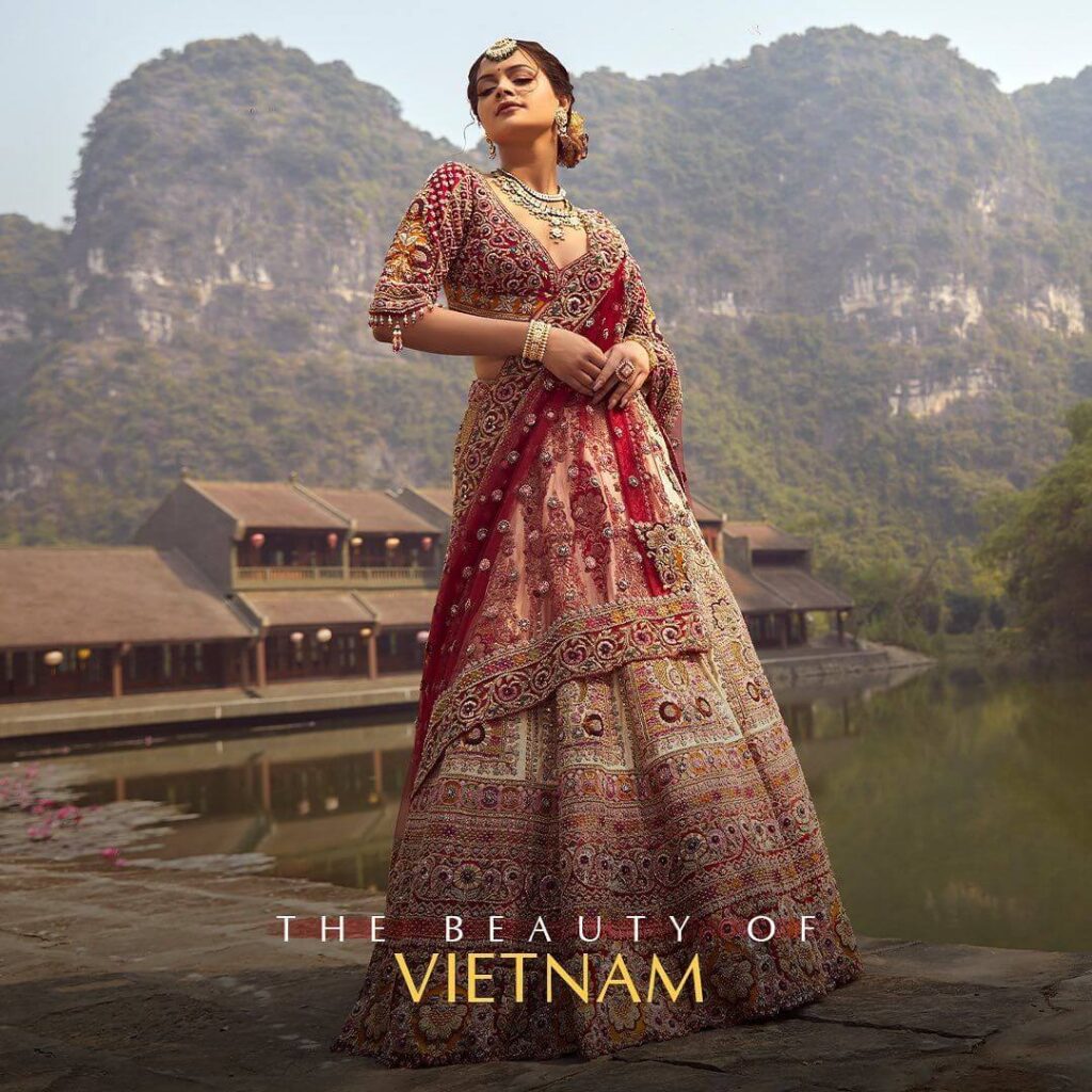 the bridal shoot of a model at vietnam